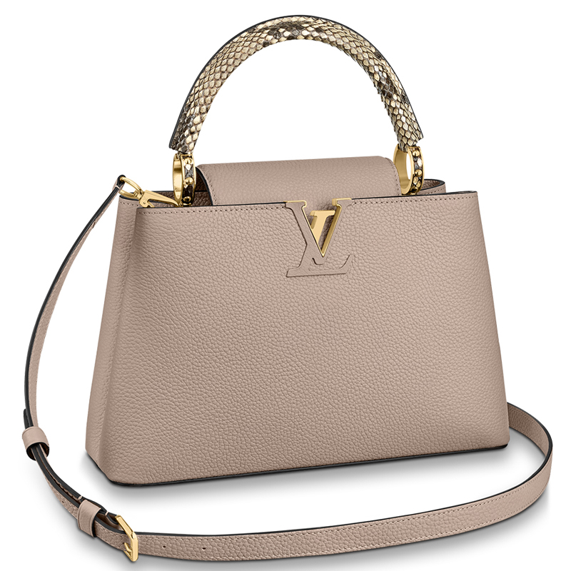 Louis Vuitton CAPUCINES MM  Handbag N92802 Galet Gray